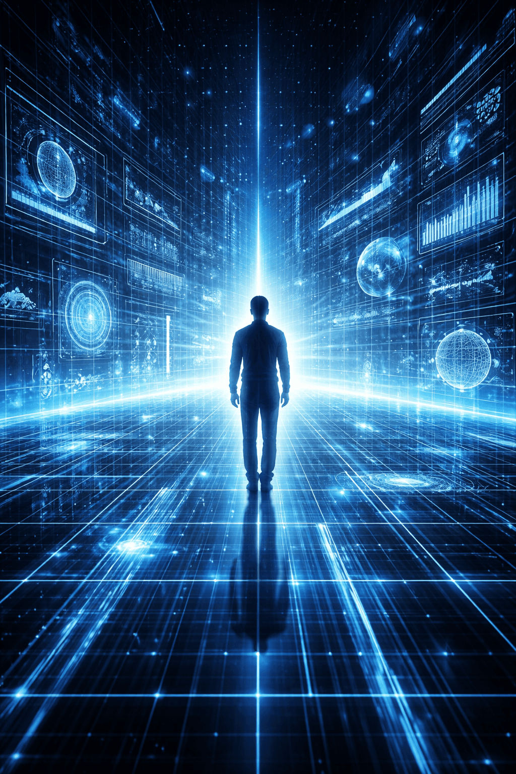 AI space art of connected gateways linking distant points across a cosmic network.