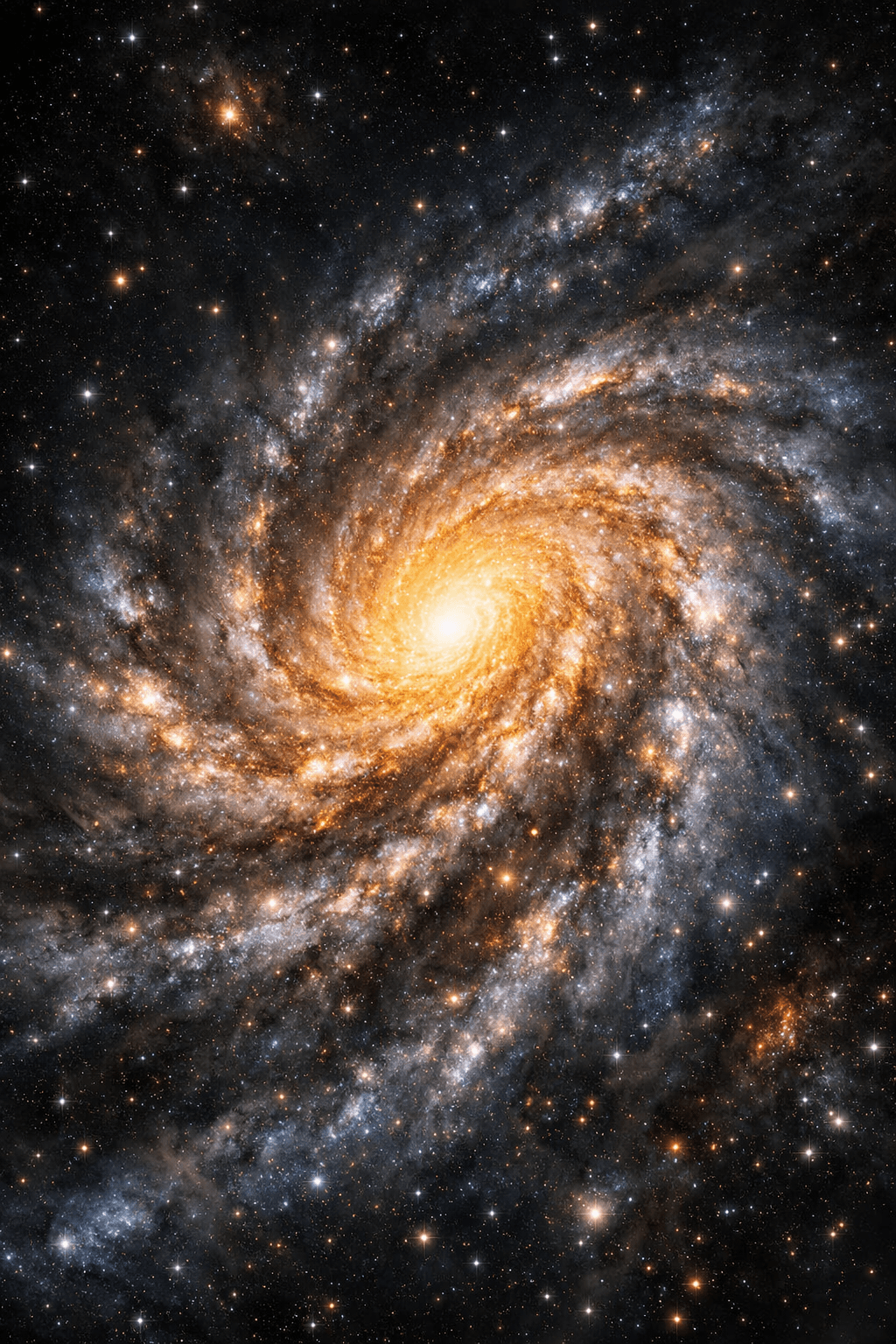 A vibrant spiral galaxy, swirling with nebulae and newborn stars.