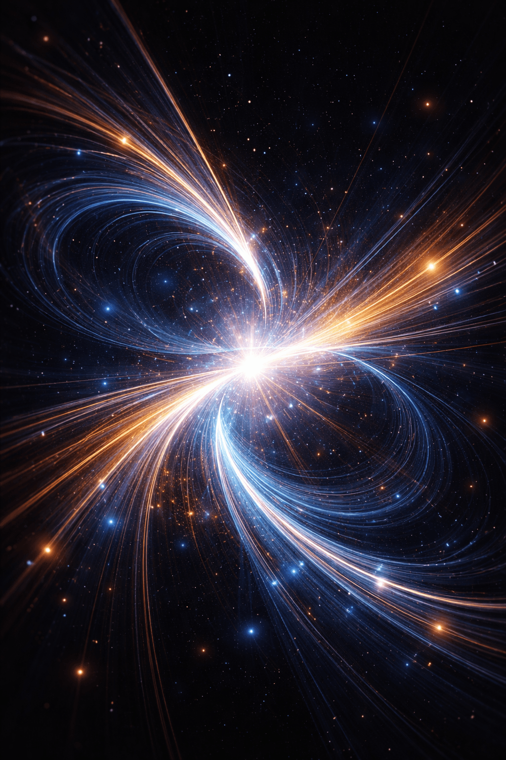 Physics-inspired wave grid with luminous trajectories